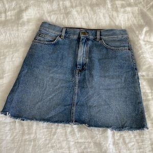 & Other Stories Distress Denim Mini Skirt